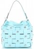 Vittoria Gotti Modna Torebka Skórzana Unikatowy Shopper Made in Italy Turkusowa